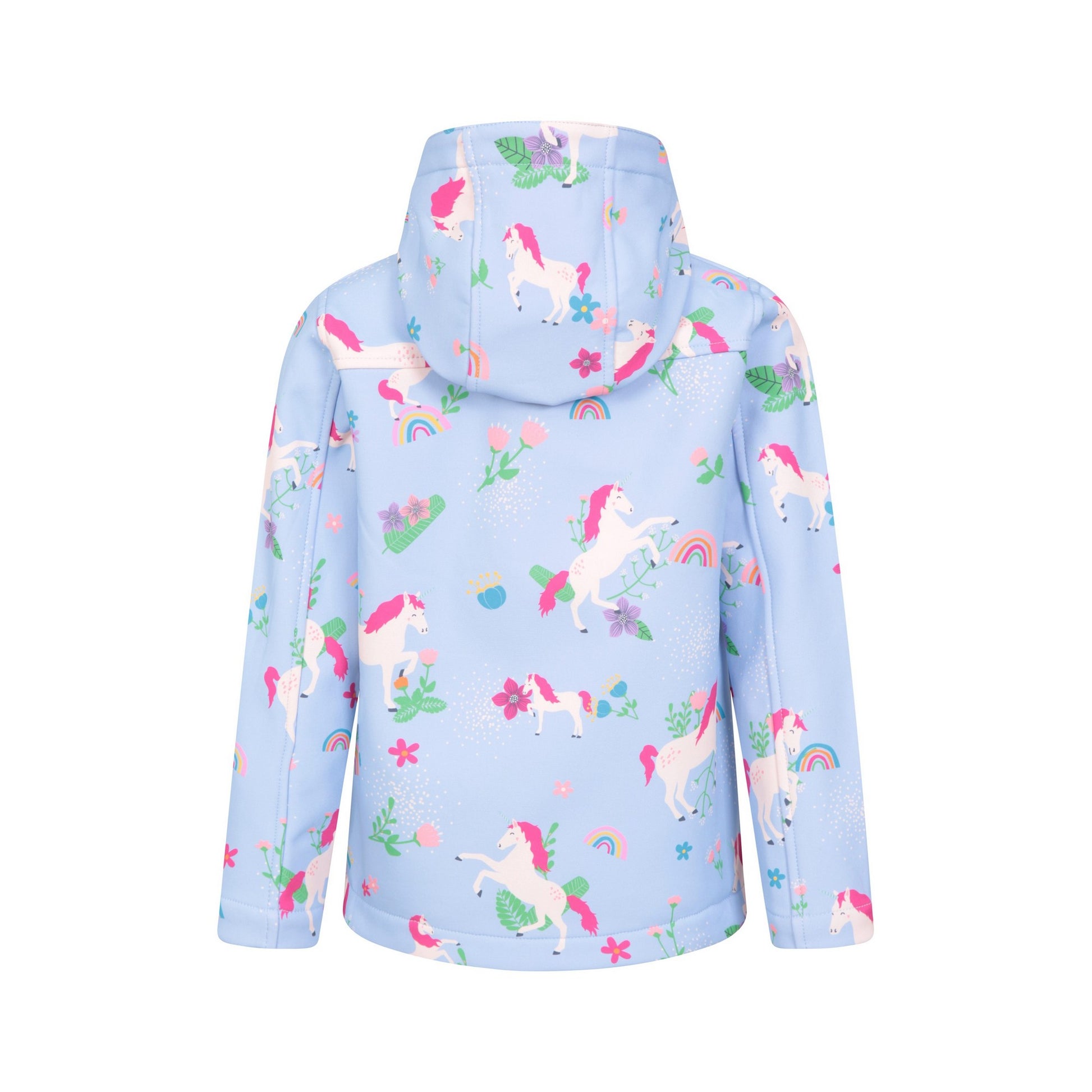 Turquoise - Back - Mountain Warehouse Childrens-Kids Exodus II Unicorn Water Resistant Soft Shell Jacket