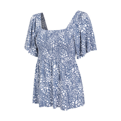 Dark Blue - Side - Mountain Warehouse Womens-Ladies Hydra Shirred Top