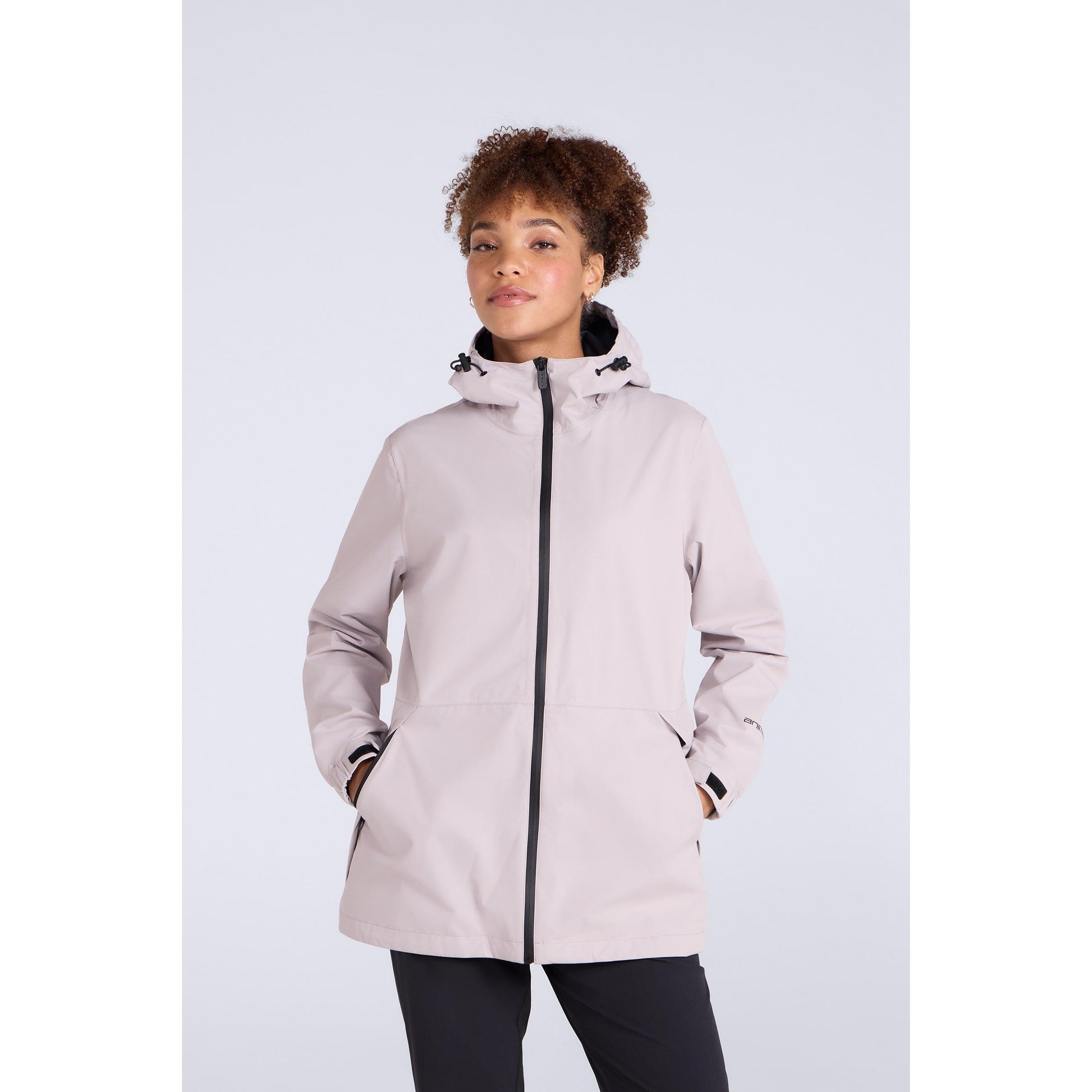 Beige - Front - Animal Womens-Ladies Pace Packable Waterproof Jacket