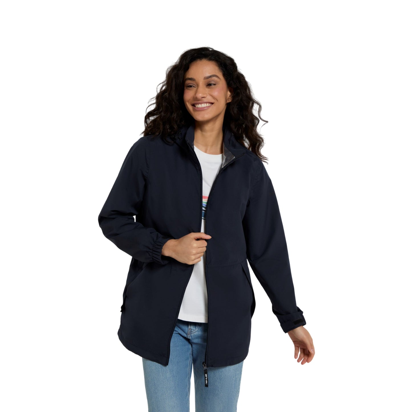 Navy - Pack Shot - Animal Womens-Ladies Pace Packable Waterproof Jacket