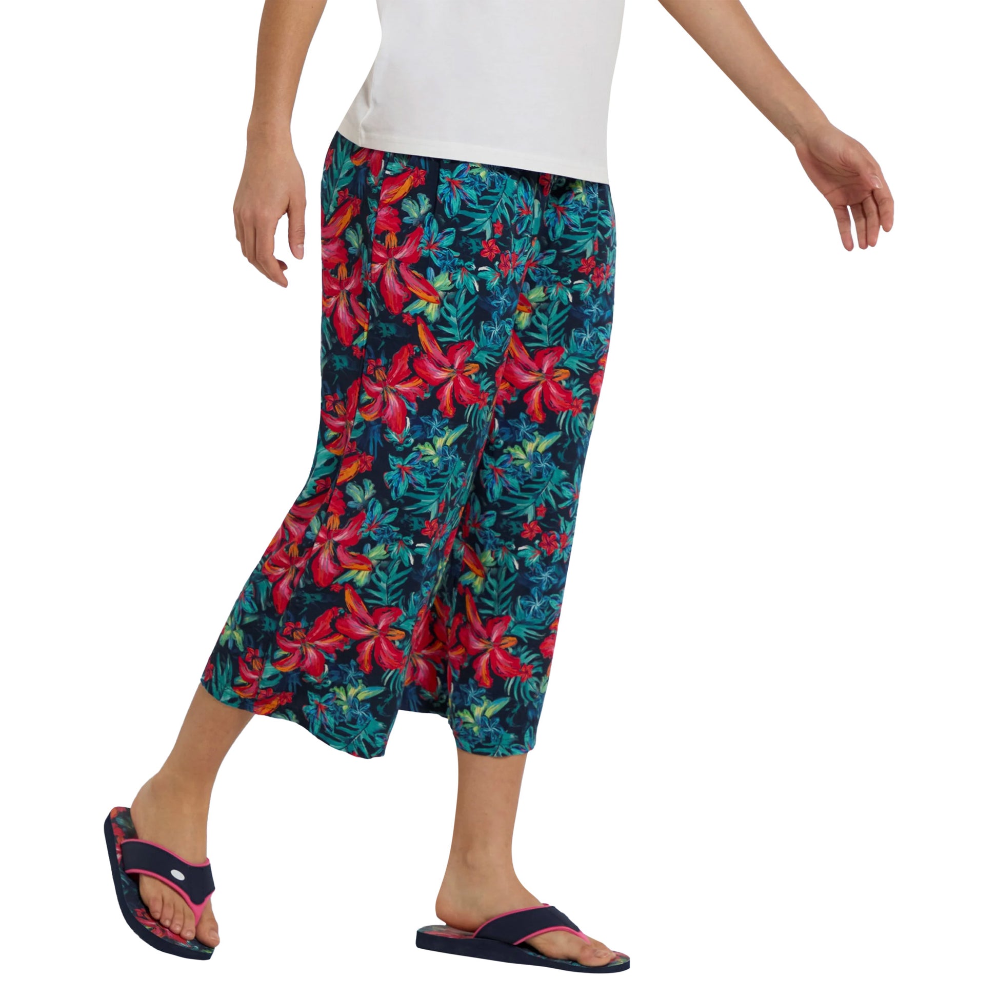 Red - Front - Animal Womens-Ladies Tassia Beach Cropped Trousers