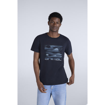 Black - Front - Animal Mens Jacob Organic T-Shirt