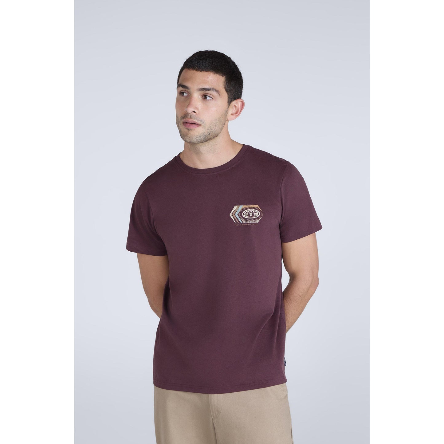 Grape - Front - Animal Mens Jacob Organic T-Shirt