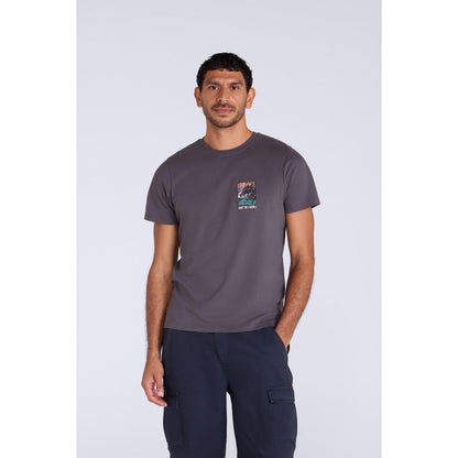 Grey - Front - Animal Mens Jacob Organic T-Shirt