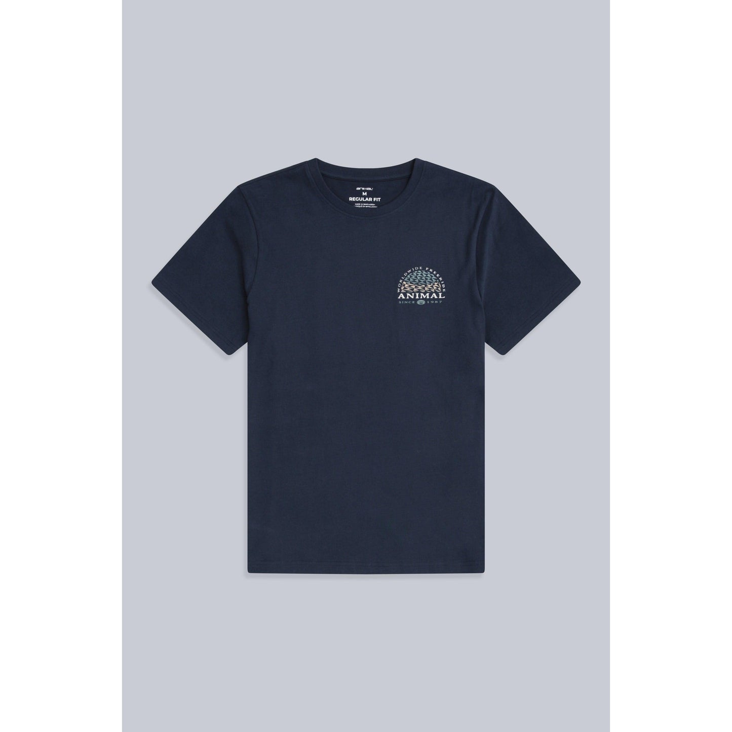Dark Blue - Front - Animal Mens Jacob Organic T-Shirt