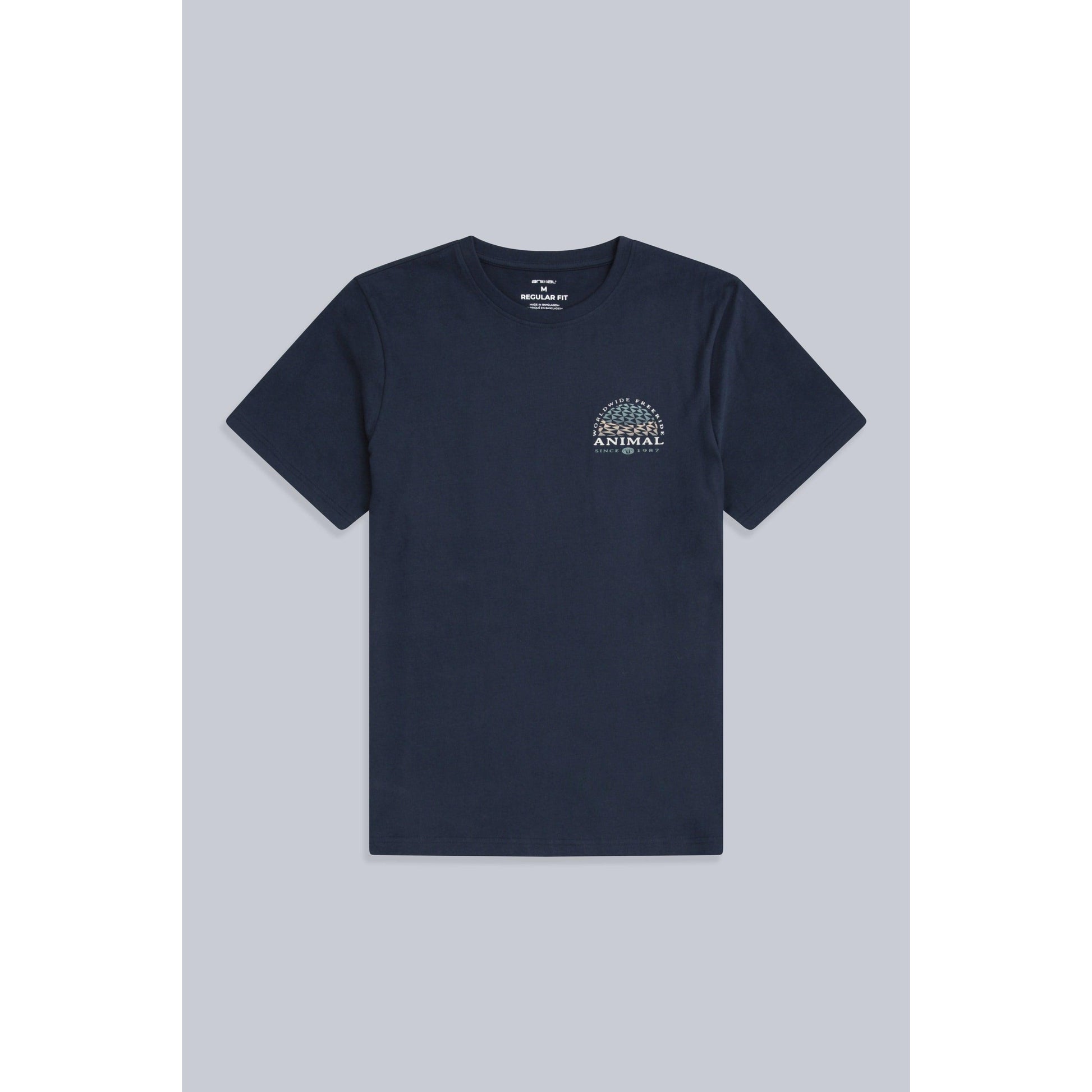Dark Blue - Front - Animal Mens Jacob Organic T-Shirt