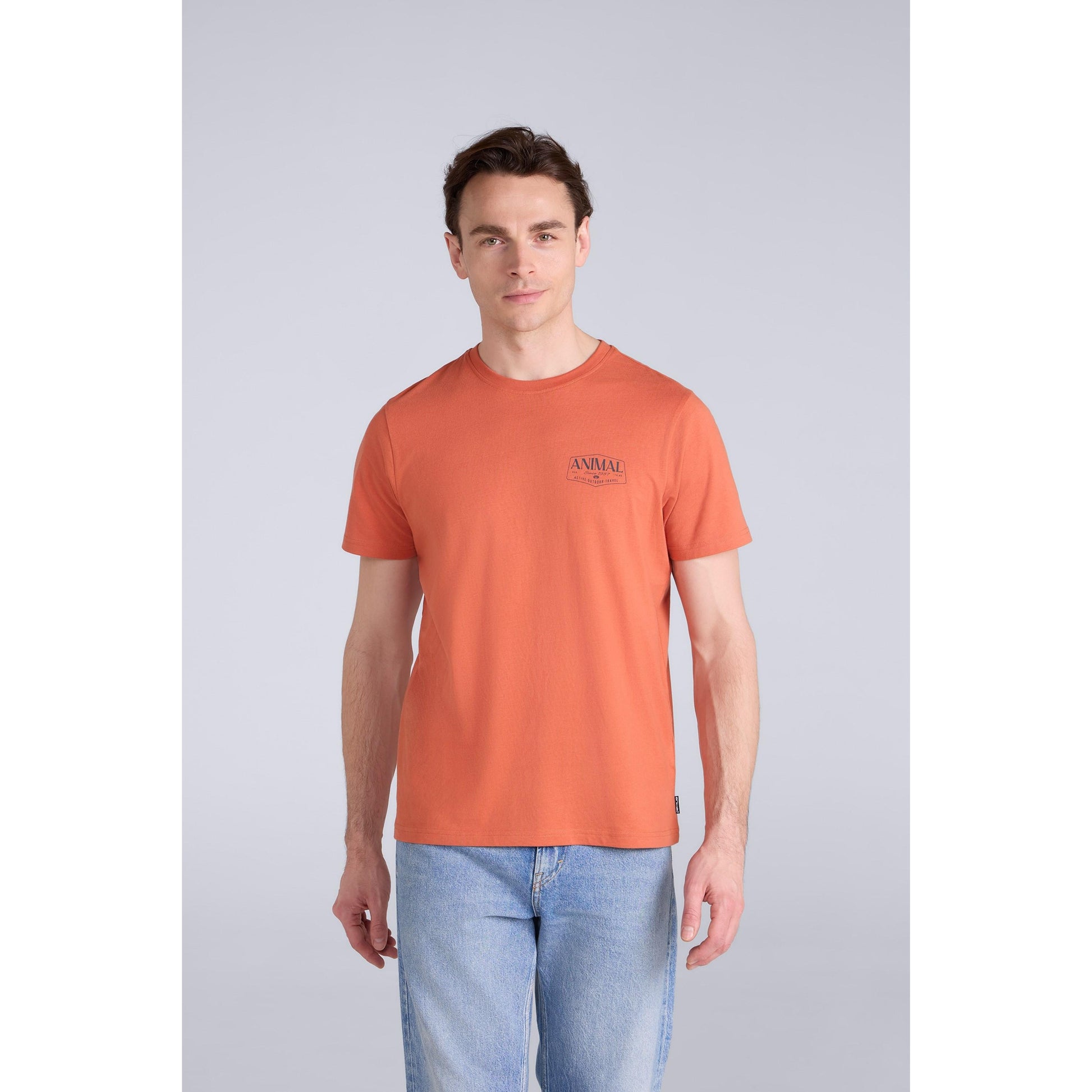 Bright Orange - Front - Animal Mens Jacob Organic T-Shirt