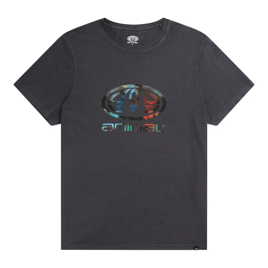 Dark Grey - Front - Animal Mens Jacob Organic T-Shirt