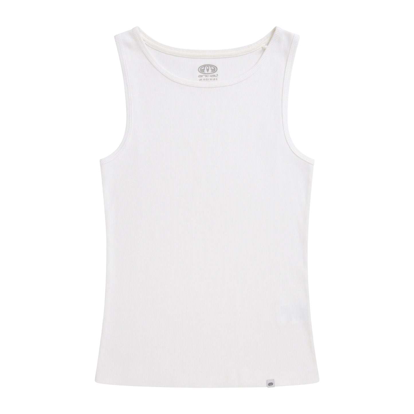 White - Front - Animal Womens-Ladies Ribbed Organic Tank Top