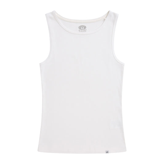 White - Front - Animal Womens-Ladies Ribbed Organic Tank Top