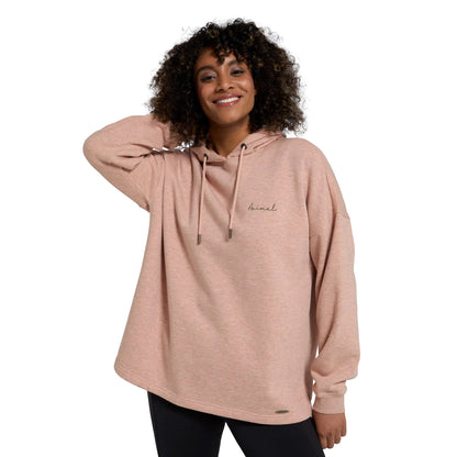 Light Pink - Front - Animal Womens-Ladies Amber Organic Relaxed Fit Hoodie