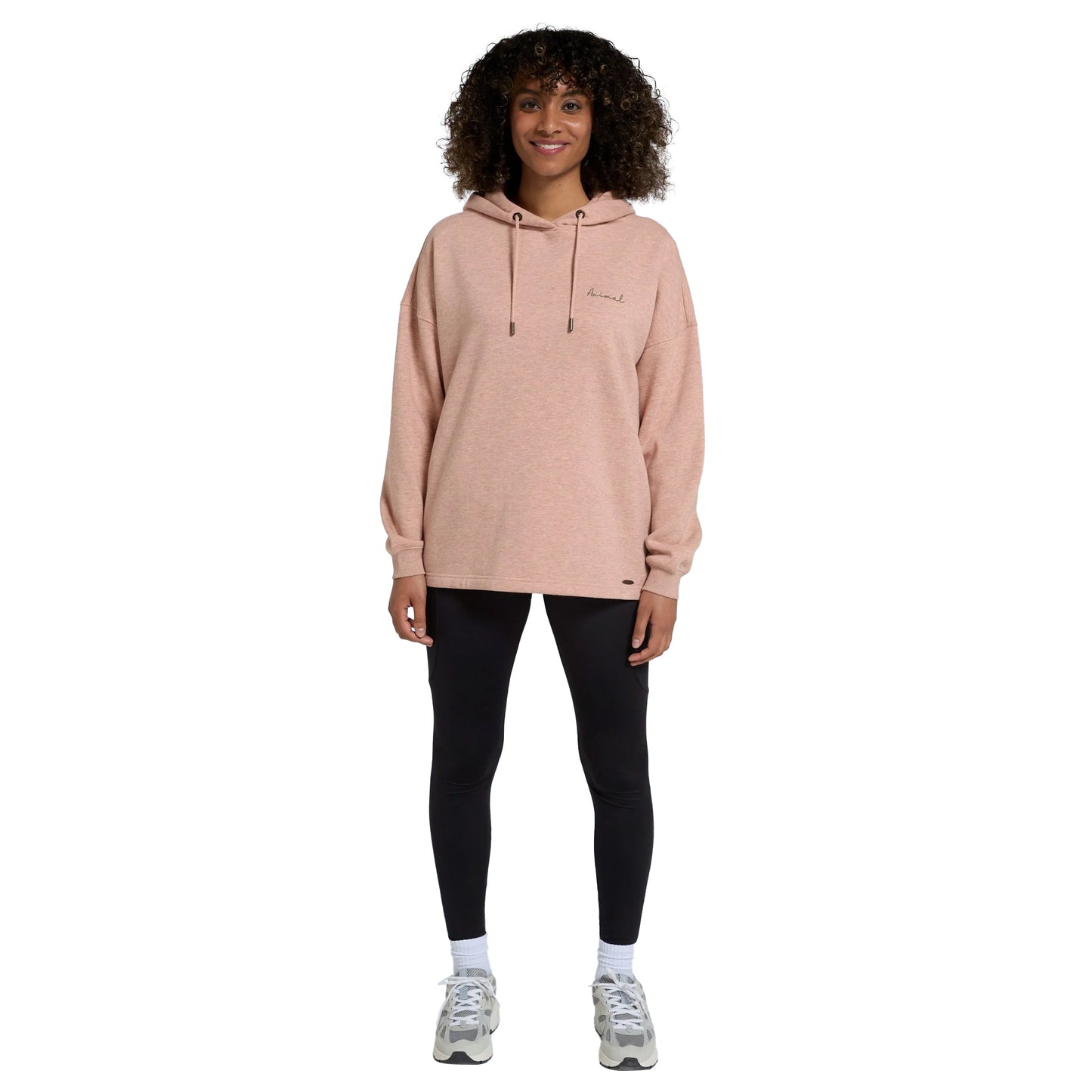 Light Pink - Side - Animal Womens-Ladies Amber Organic Relaxed Fit Hoodie