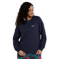 Navy - Side - Animal Womens-Ladies Maya Organic Sweatshirt