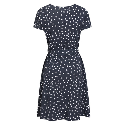 Navy - Back - Mountain Warehouse Womens-Ladies Santorini Spotted Jersey UV Protection Dress