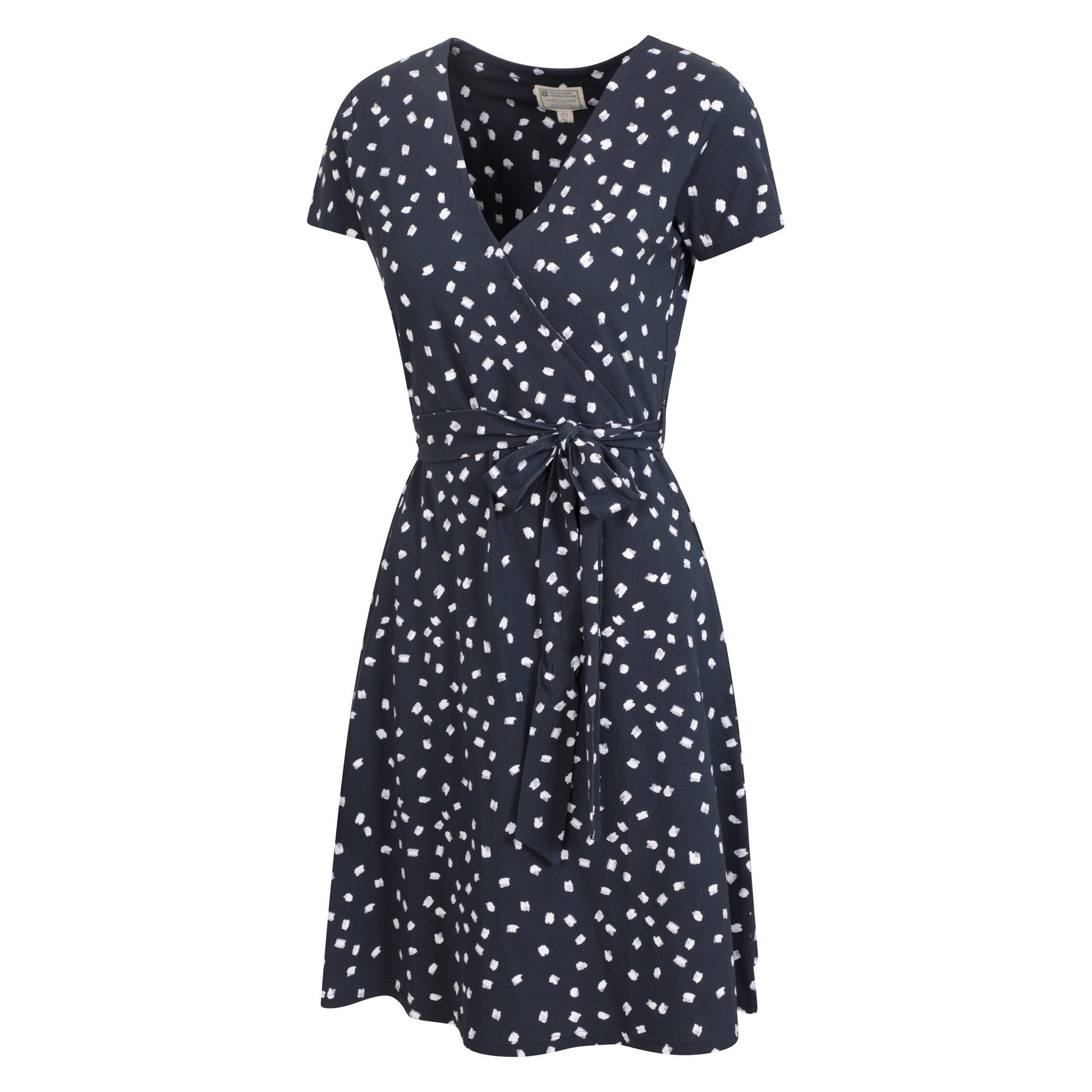 Navy - Side - Mountain Warehouse Womens-Ladies Santorini Spotted Jersey UV Protection Dress