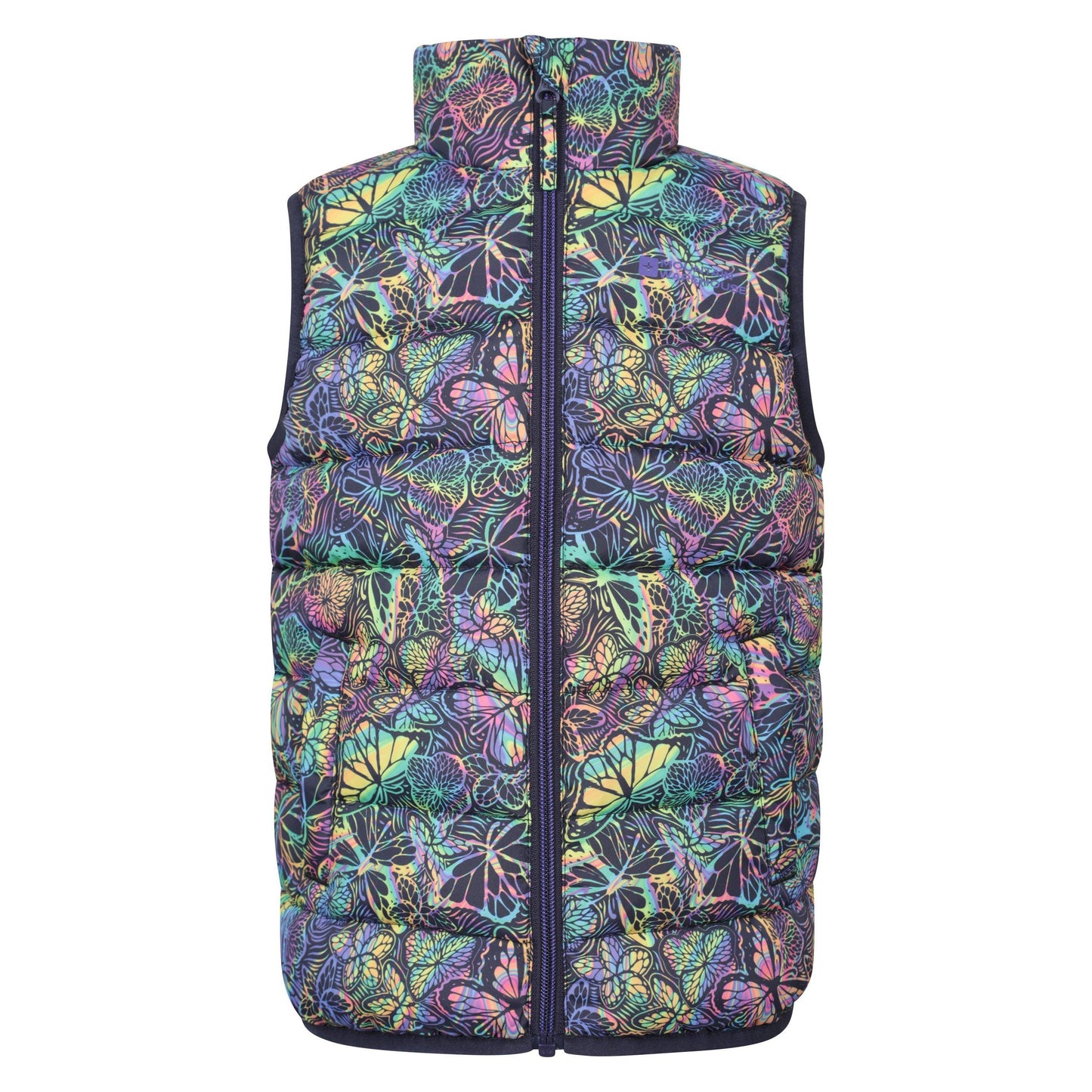 Bright Pink - Front - Mountain Warehouse Childrens-Kids Rocko Butterfly Padded Gilet