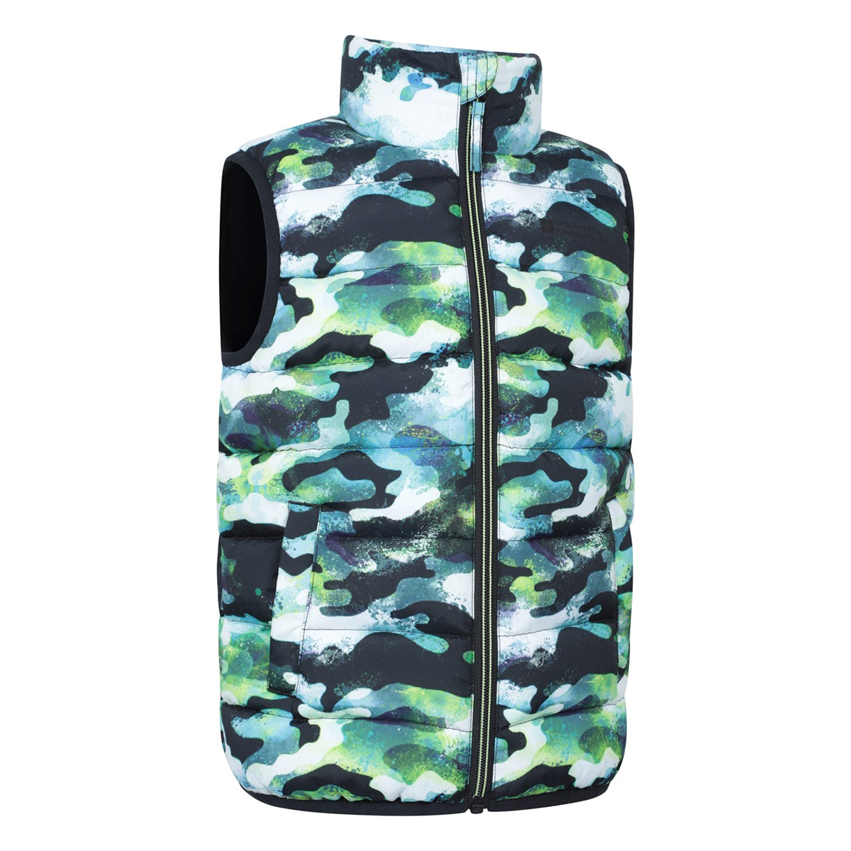 Bright Green - Side - Mountain Warehouse Childrens-Kids Rocko Butterfly Padded Gilet