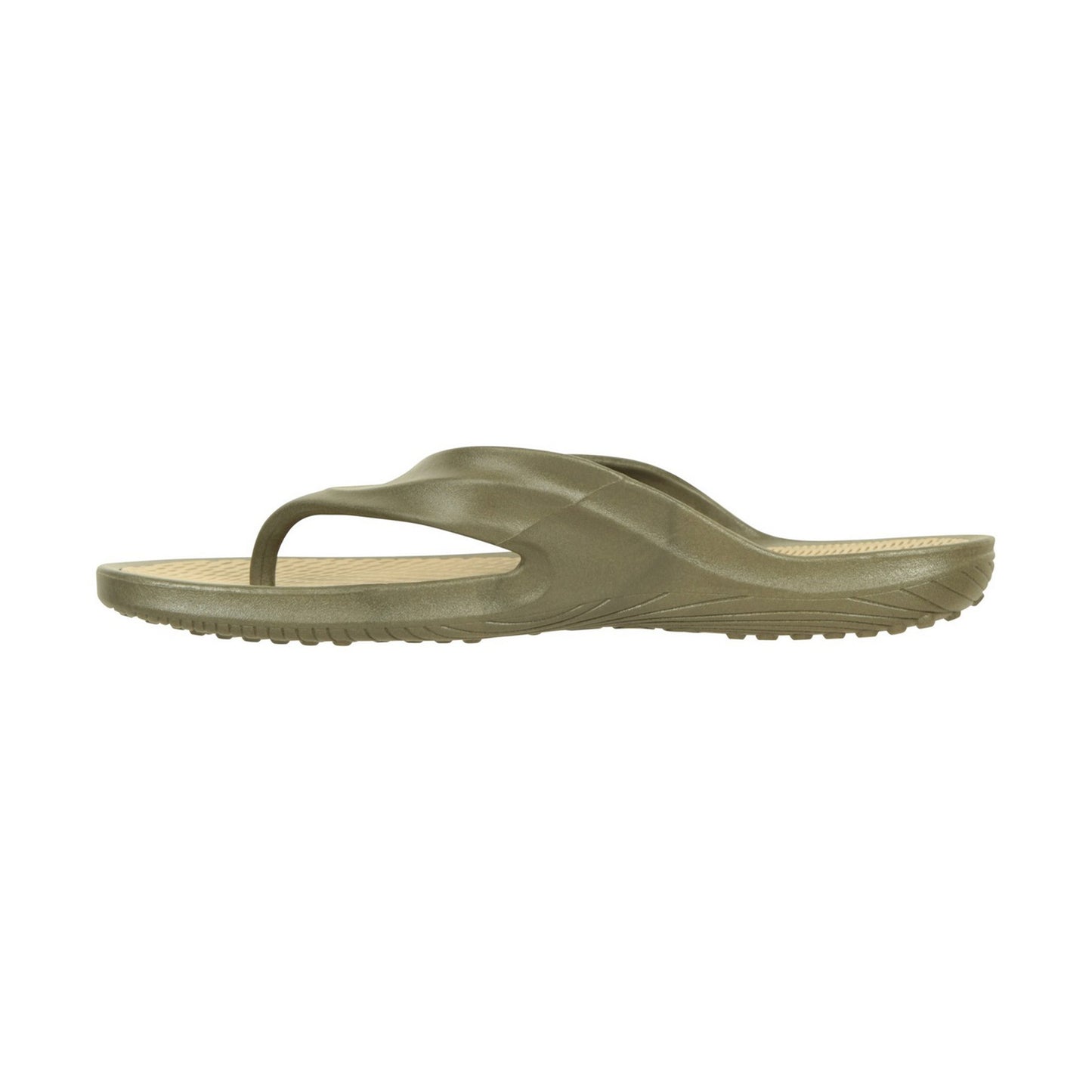 Khaki Green - Side - Mountain Warehouse Mens Street Flip Flops