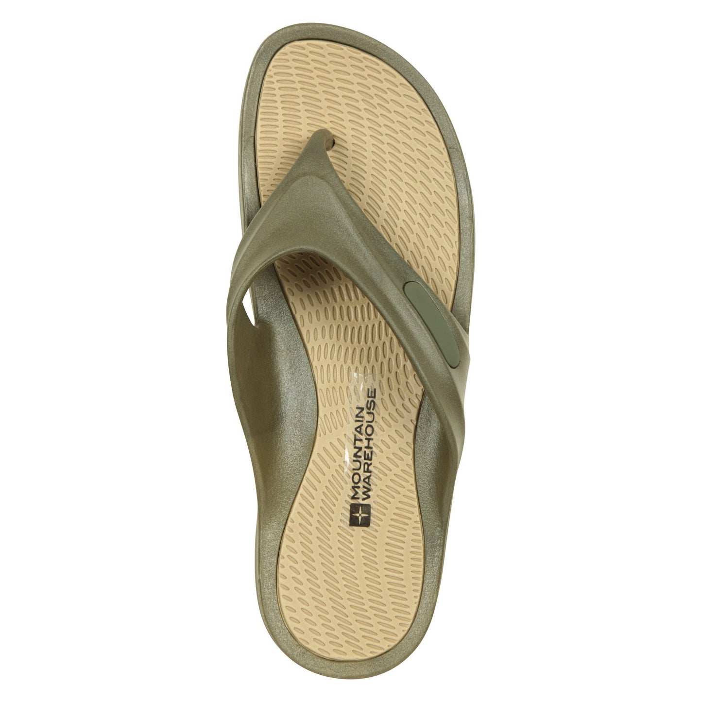 Khaki Green - Pack Shot - Mountain Warehouse Mens Street Flip Flops