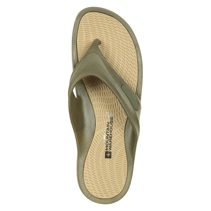 Khaki Green - Pack Shot - Mountain Warehouse Mens Street Flip Flops