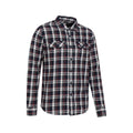 Blue - Side - Mountain Warehouse Mens Trace Flannel Long-Sleeved Shirt