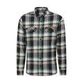 Dark Khaki - Front - Mountain Warehouse Mens Trace Flannel Long-Sleeved Shirt