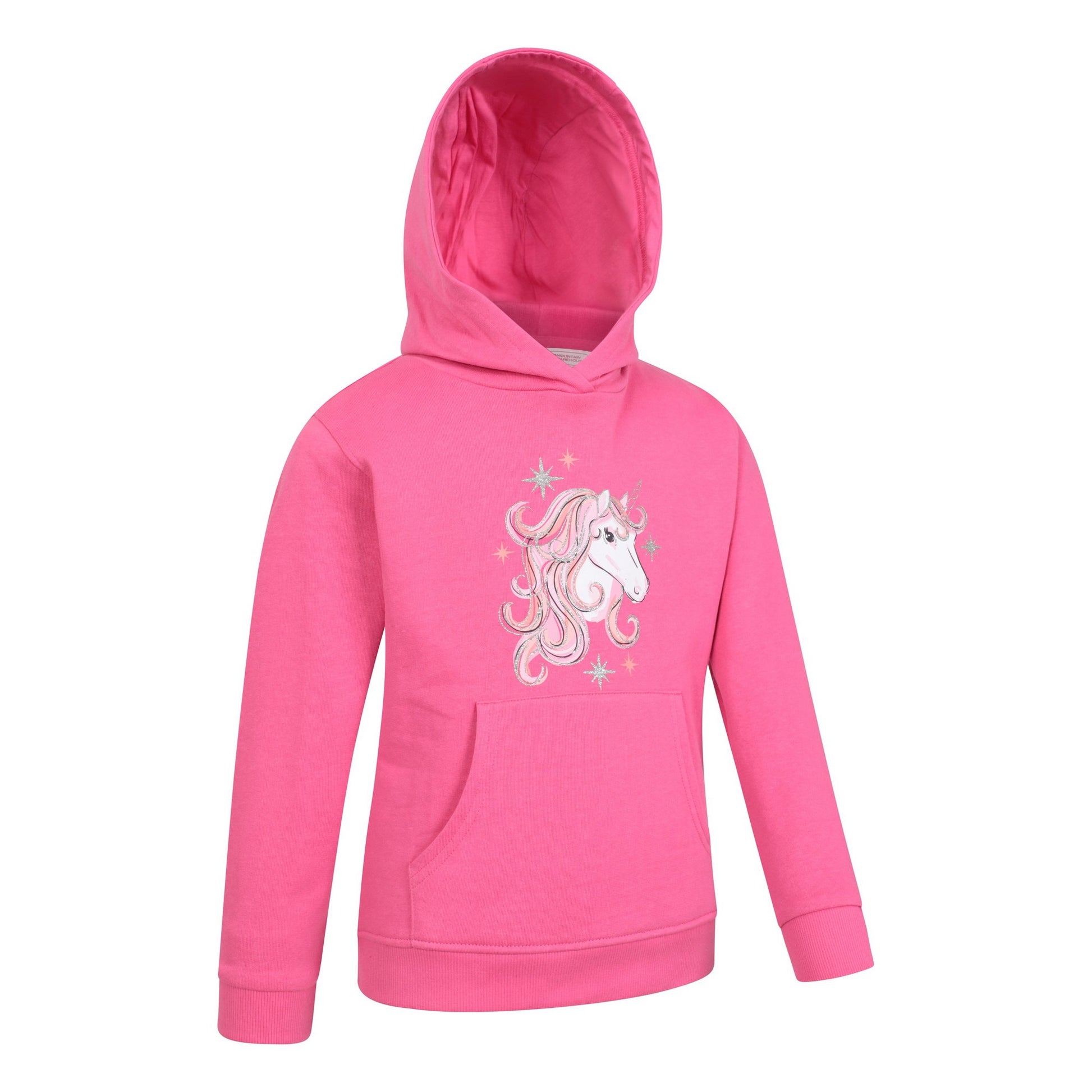 Purple - Side - Mountain Warehouse Childrens-Kids Sparkly Unicorn Organic Hoodie