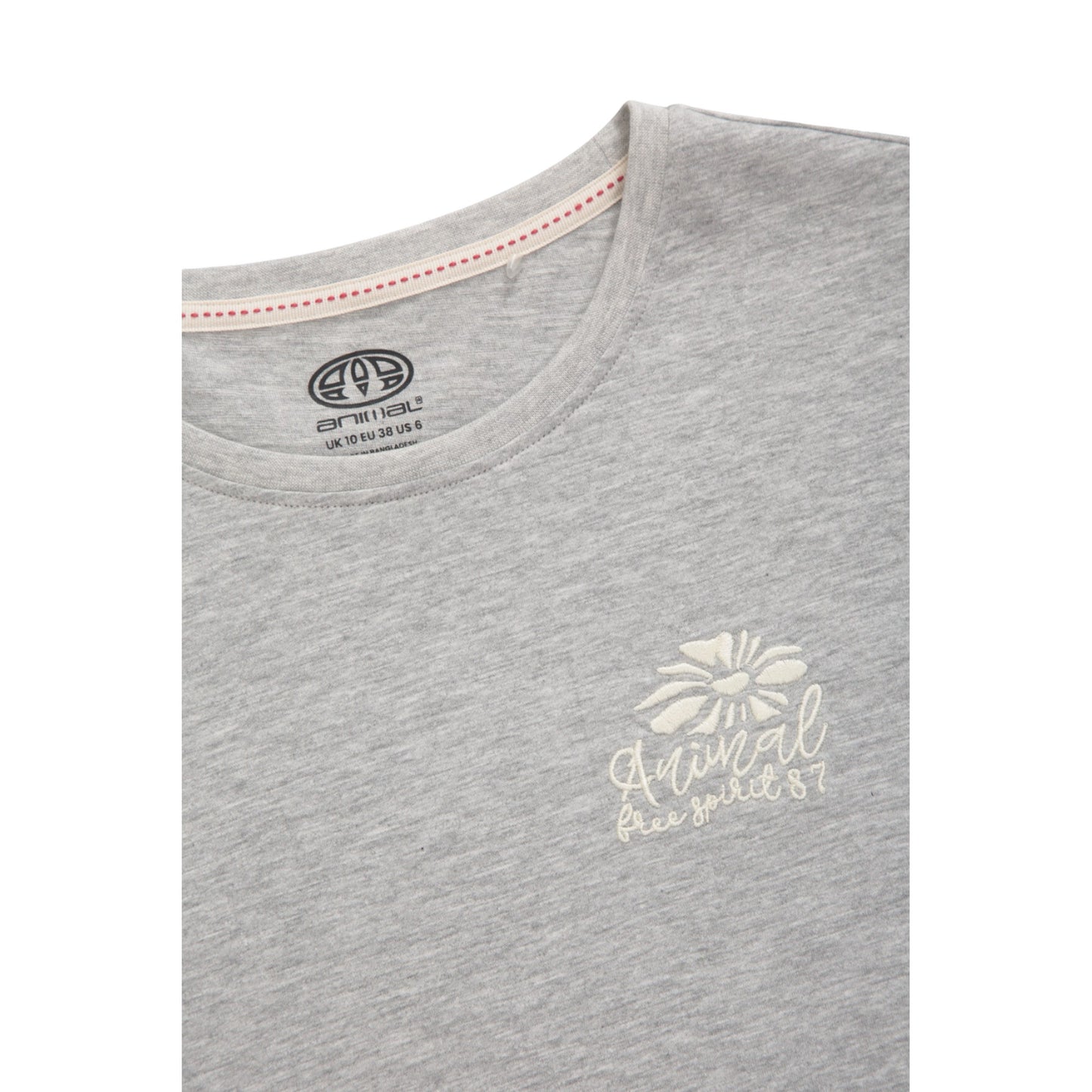 Grey - Side - Animal Womens-Ladies Sunrise Carina Organic Cotton T-Shirt