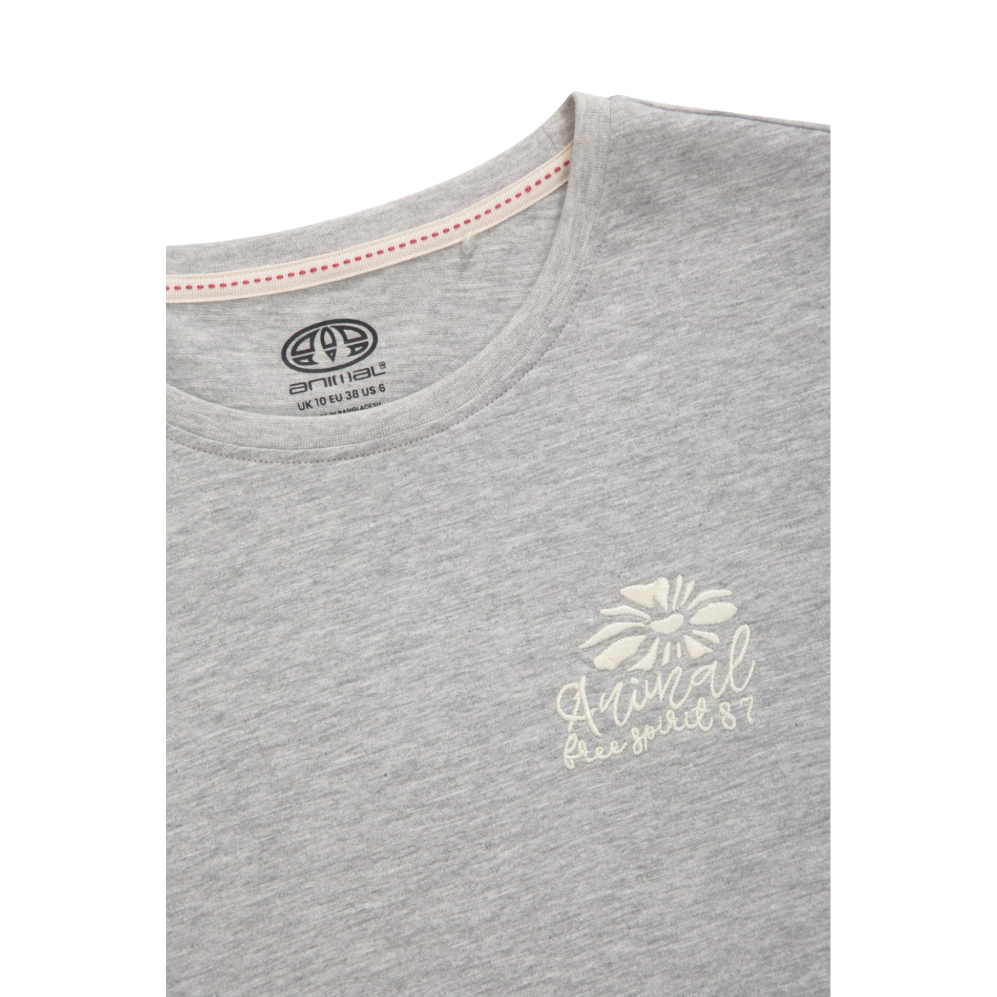 Grey - Side - Animal Womens-Ladies Sunrise Carina Organic Cotton T-Shirt