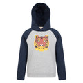 Grey-Navy - Front - Mountain Warehouse Childrens-Kids Terry Tiger Organic Hoodie