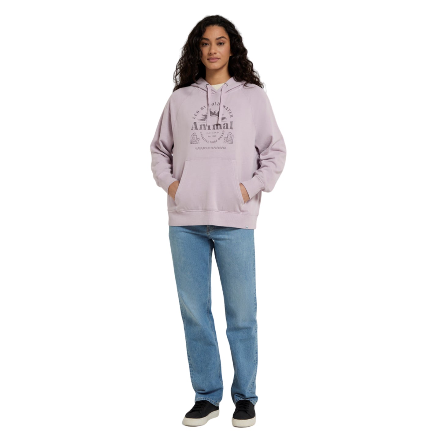 Lilac - Pack Shot - Animal Womens-Ladies Kaya Graphic Print Organic Hoodie