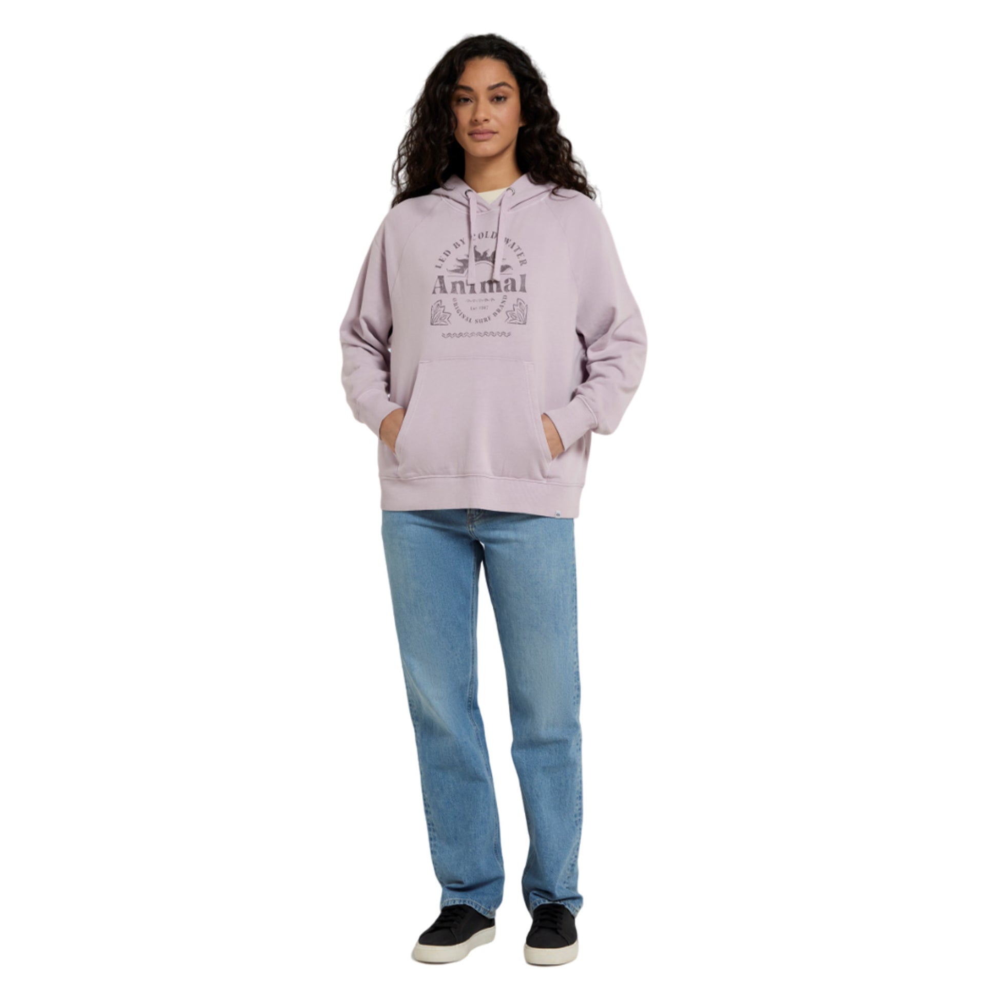 Lilac - Pack Shot - Animal Womens-Ladies Kaya Graphic Print Organic Hoodie