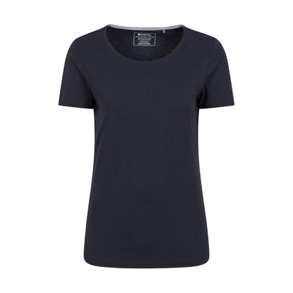 Navy - Front - Mountain Warehouse Womens-Ladies Eden Organic V Neck T-Shirt