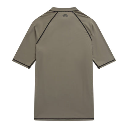 Khaki Green - Back - Animal Mens Kai Recycled Rash Top