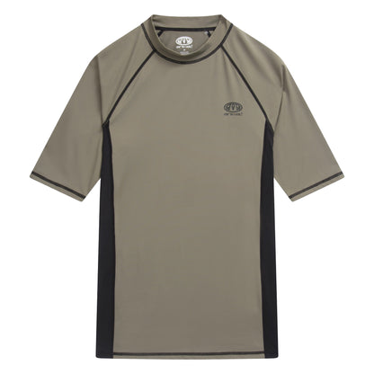 Khaki Green - Front - Animal Mens Kai Recycled Rash Top