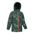Green - Lifestyle - Mountain Warehouse Childrens-Kids Camo Waterproof Jacket