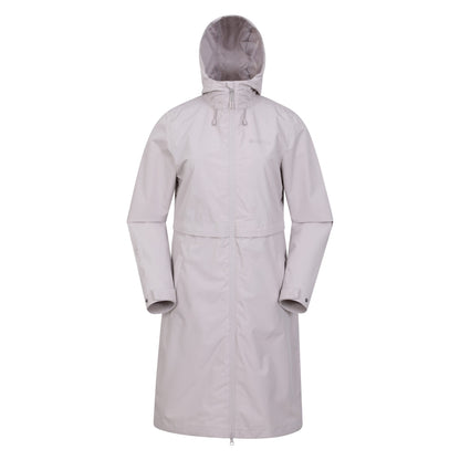 Light Beige - Front - Mountain Warehouse Womens-Ladies Hilltop Extra Long Waterproof Jacket