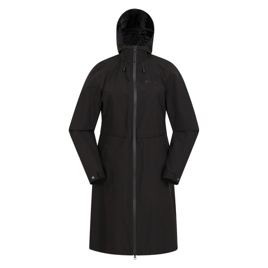 Black - Front - Mountain Warehouse Womens-Ladies Hilltop Extra Long Waterproof Jacket