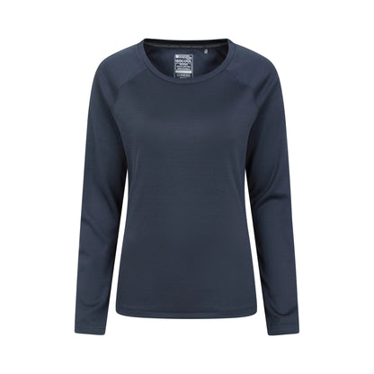 Navy - Front - Mountain Warehouse Womens-Ladies Endurance Long-Sleeved Top