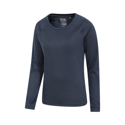 Navy - Side - Mountain Warehouse Womens-Ladies Endurance Long-Sleeved Top