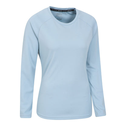 Pale Blue - Side - Mountain Warehouse Womens-Ladies Endurance Long-Sleeved Top