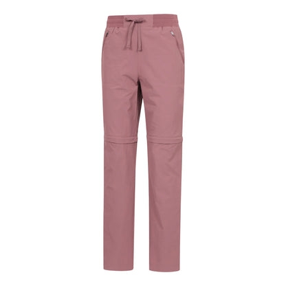 Dark Pink - Side - Mountain Warehouse Womens-Ladies Explorer Zip-Off Trousers