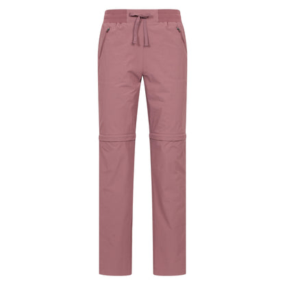 Dark Pink - Front - Mountain Warehouse Womens-Ladies Explorer Zip-Off Trousers