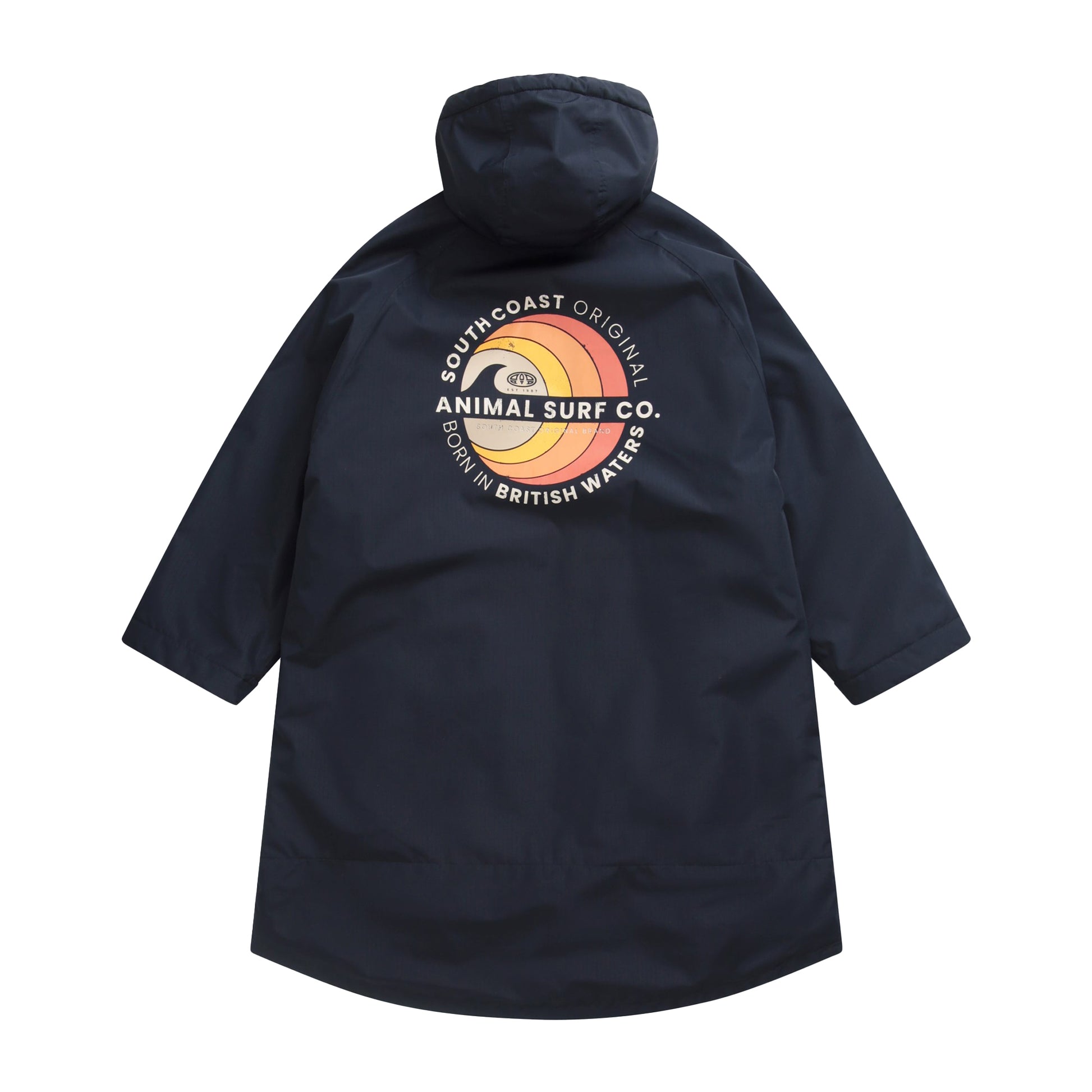 Dark Blue - Back - Animal Mens Hazey Waterproof Recycled Beach Parka
