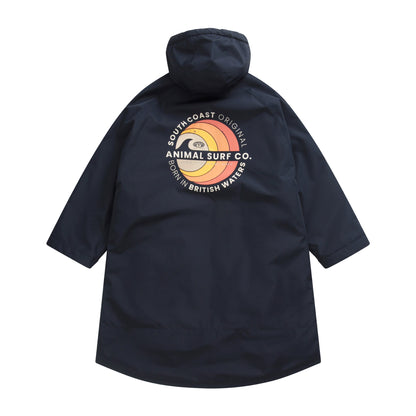 Dark Blue - Back - Animal Mens Hazey Waterproof Recycled Beach Parka