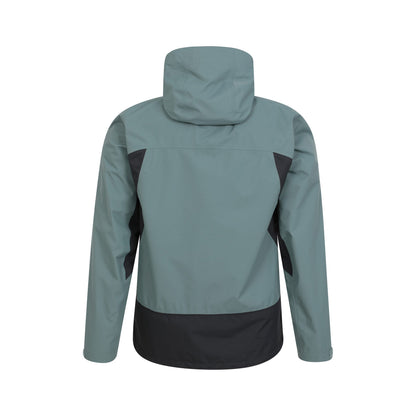 Black-Teal - Back - Mountain Warehouse Mens Valley Extreme Waterproof 2.5 Layer Waterproof Jacket