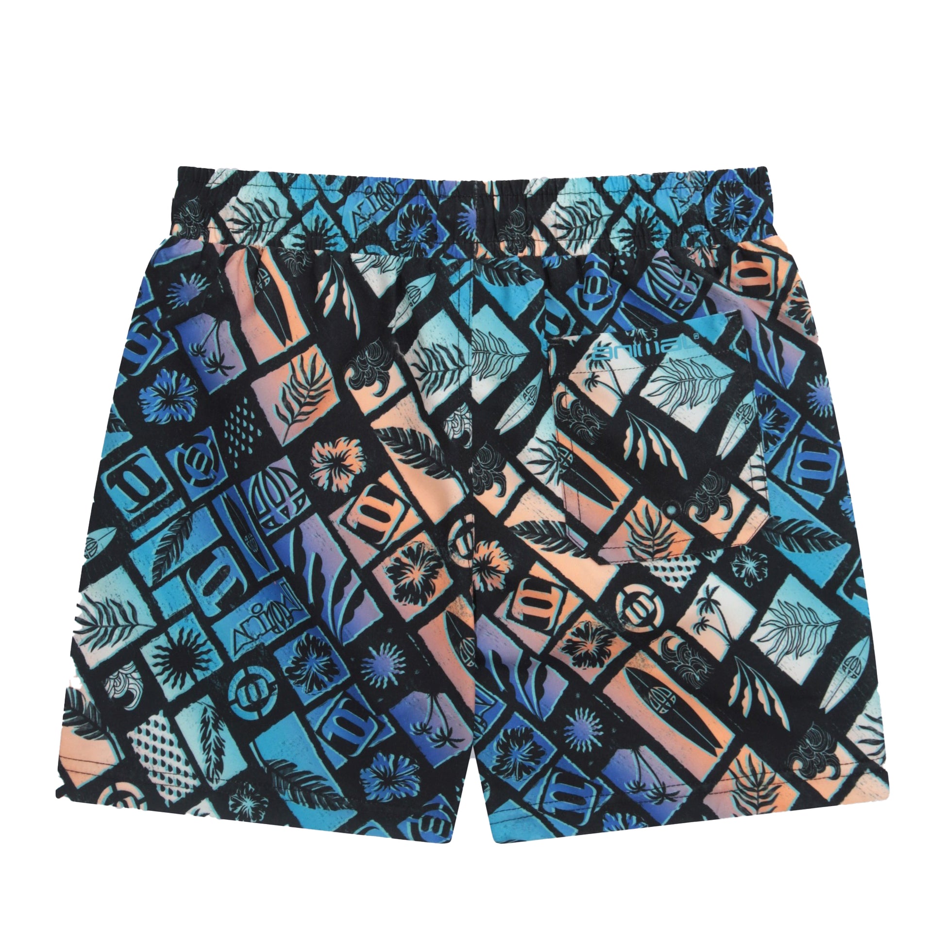 Bright Blue - Back - Animal Childrens-Kids Jed Recycled Swim Shorts