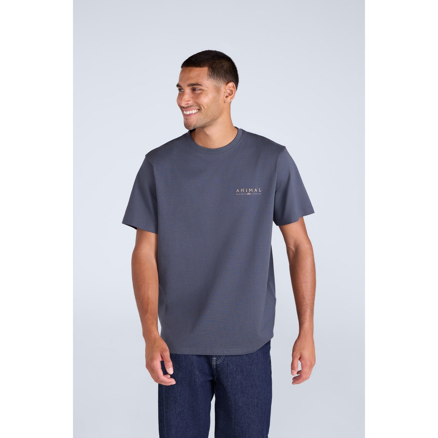 Dark Grey - Front - Animal Mens Chase Organic Summer T-Shirt