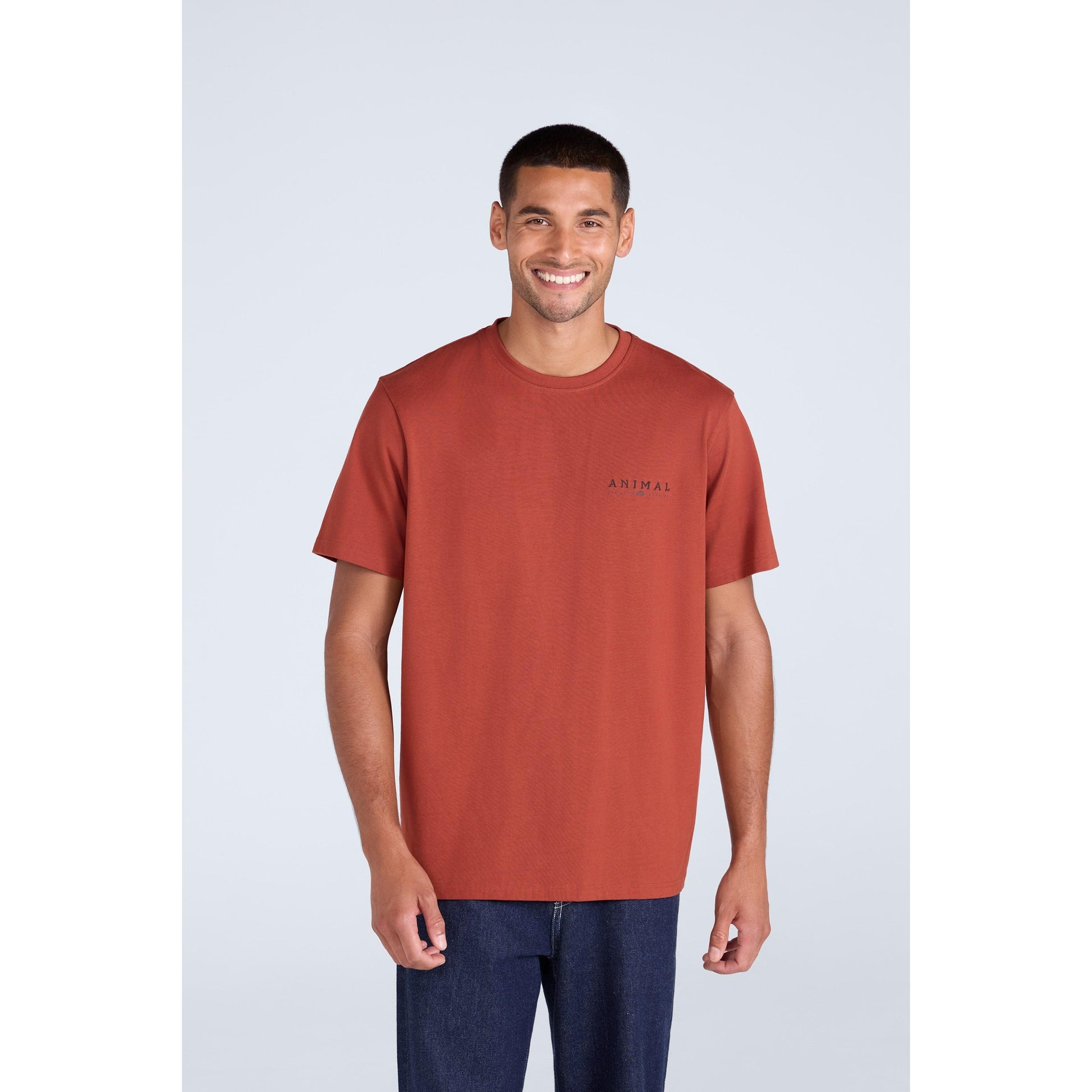 Orange - Front - Animal Mens Chase Organic Summer T-Shirt