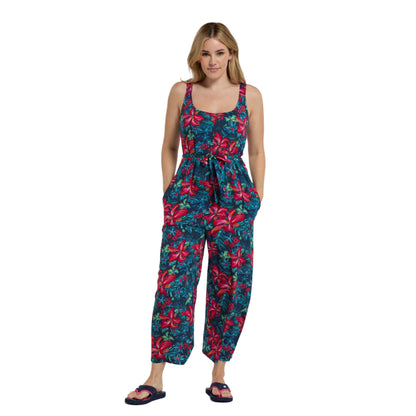 Red - Side - Animal Womens-Ladies Flora EcoVero Capri Jumpsuit